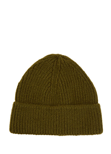 Yeşil Örgü Dokulu Erkek Bere